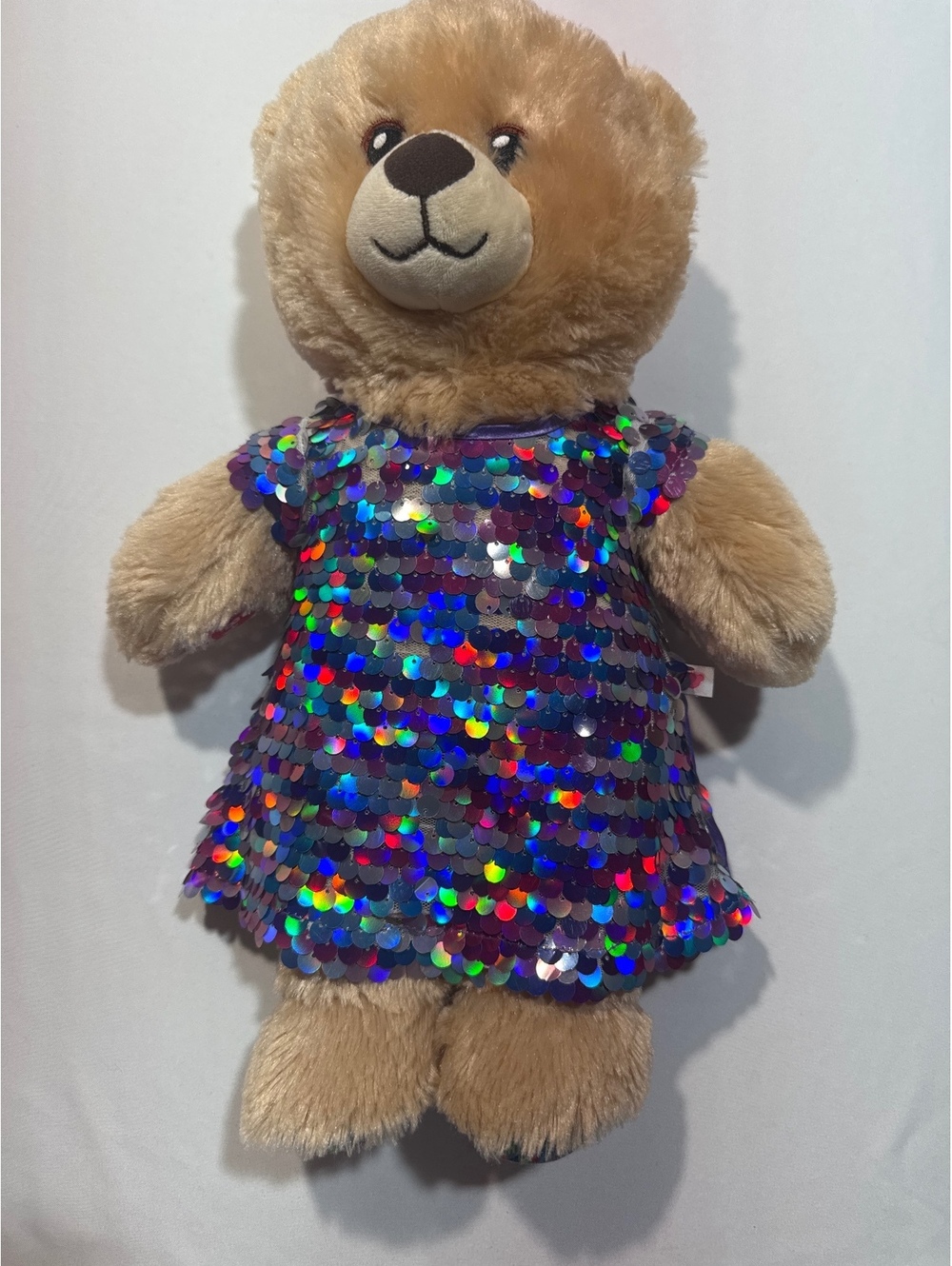 Sparkly Sequin Dress Build-A-Bear Plush Teddy Bear - Birthday Ready!